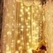 Гірлянда штора прозорий провід з перехідником 280LED 3*2м Теплий білий