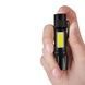 Фонарик ручной аккумуляторный Li-Ion microUSB 513-XPE+COB Черный