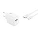 Сетевое зарядное устройство блок питания XO L135 QC18W 1USB-A Fast Charging Charger with Type-c cable Белое