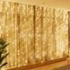 Гірлянда штора прозорий провід з перехідником 280LED 3*2м Теплий білий