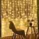 Гірлянда штора прозорий провід з перехідником 280LED 3*2м Теплий білий