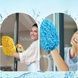 Перчатка из микрофибры для уборки и мытья автомобиля Голубая