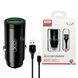 Автомобильное зарядное устройство в прикуриватель XO CC39 QC3.0 18W Car charger with Lighting Черное