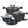 Набор посуды гранитный 7 предметов HIGHER+KITCHEN HK-315 Черный