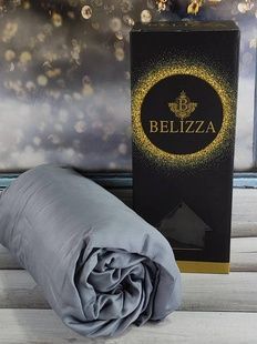 Простирадло на гумці з наволочкою Belizza Gri 100х200см Сатин