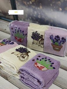 Рушники кухонні Mame Lavanta Махра 30х50см набір 6шт в упаковці ПВХ