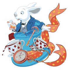 Картина по номерам Strateg ПРЕМИУМ Белый кролик с лаком размером 30х30 см ES102