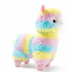 М'яка плюшева іграшка різнобарвна райдужна лама 30 см