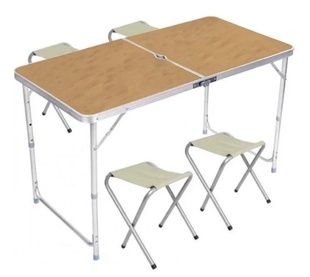 Стол и стулья для пикника Folding Table Светлое дерево