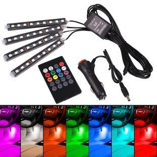Світлодіодне підсвічування салону авто RGB led - підсвічування в авто від прикурювача