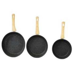 Набір сковорідок з антипригарним покриттям 3шт з Frying Pan Cookware Set RAF R80008 Чорні