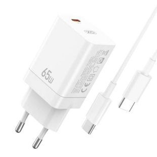 Мережевий зарядний пристрій блок живлення XO CE10 1USB-C PD 65W charger
