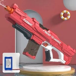 Пистолет-бластер водяной аккумуляторный автоматический 600мл Combat Water Gun Красный