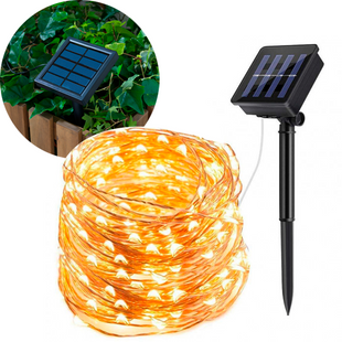Світлодіодна гірлянда 6.5 м 100 LED (живлення від сонячної панелі)