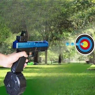 Пистолет игрушечный с лазерным прицелом стреляющий орбизами 500шт с фонариком Shooting Elite Голубой
