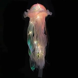 Декор светящийся Медуза на батарейках Jellyfish lamp AND HA-113 Розовая