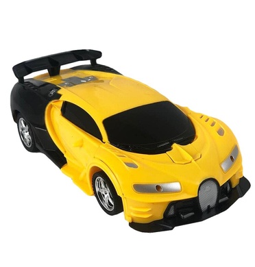 Машинка Трансформер Bugatti Robot Car Size 1:18 ЖЕЛТАЯ (Variable Mars)