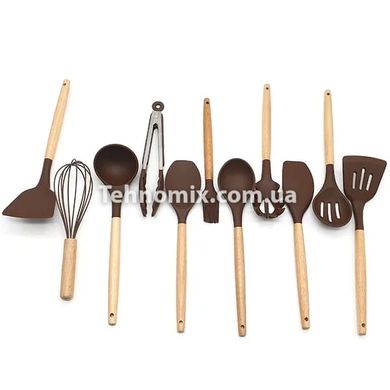Кухонний набір з 12 предметів Kitchen Art з бамбуковою ручкою Коричневий