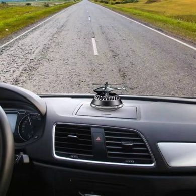 Ароматизатор автомобільний із сонячною панеллю Вертоліт із великим флаконом K-40 Чорний