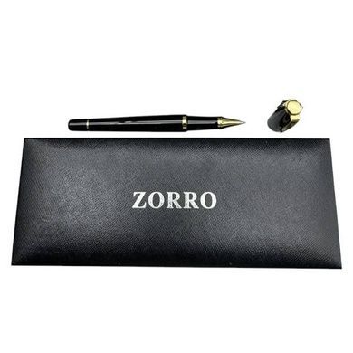 Ручка шариковая металлическая в подарочном футляре ZORRO 875 Черная с золотистыми вставками
