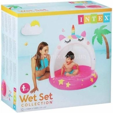 Басейн надувний Єдиноріг 102см Intex 58438 NP Рожевий