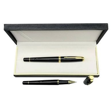 Ручка шариковая металлическая в подарочном футляре ZORRO 875 Черная с золотистыми вставками
