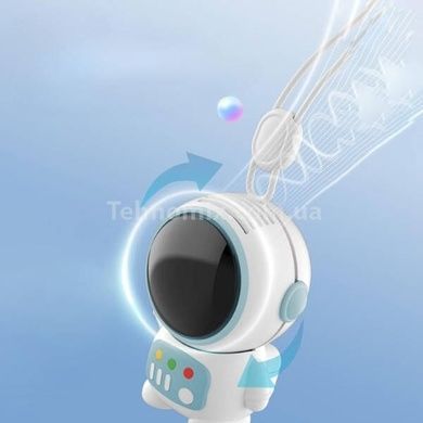Міні-вентилятор безлопатевий на шию USB Блакитний
