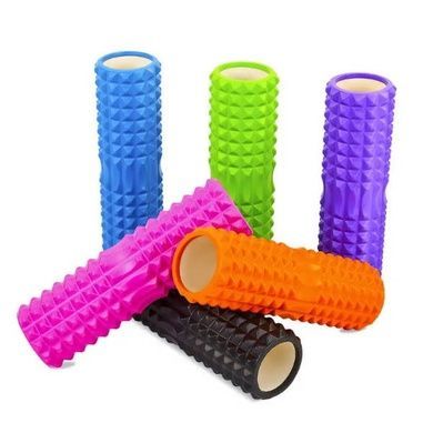 Ролик массажный для йоги, фитнеса (спина и шея) OSPORT (45*12 см) Салатовый
