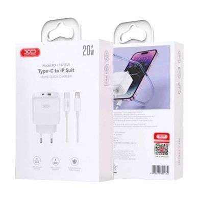 Мережевий зарядний пристрій блок живлення XO L136 PD20W 1USB-C Fast Charging Charger with Type-C cable