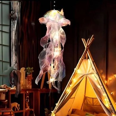 Декор светящийся Медуза на батарейках Jellyfish lamp AND HA-113 Розовая