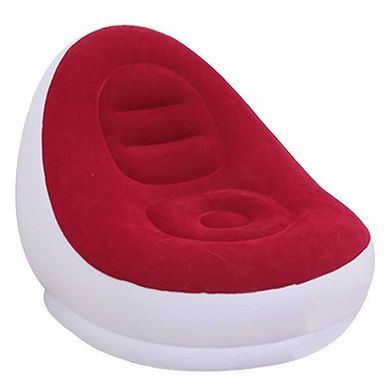 Надувной диван AIR SOFA | Надувное велюровое кресло с пуфиком Красный