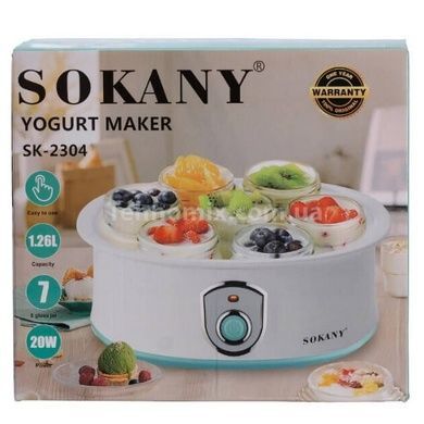 Йогуртница Sokany SK-2304 на 7 баночек, Белая