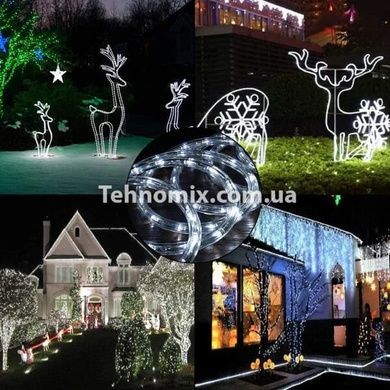 Світлодіодна гірлянда дюралайт LED 10 метрів Xmas Rope Light Білий