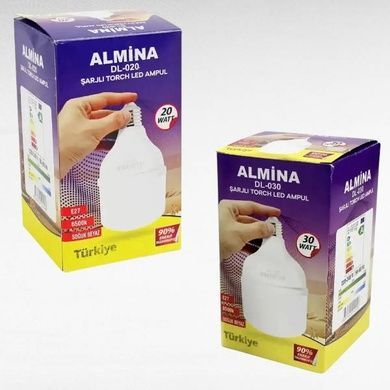 Лампочка аккумуляторная 30Вт ALMINA DL-030 Белая