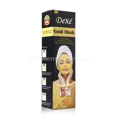 Золота маска-плівка з біозолотом та колагеном для обличчя Dexe Gold Mask