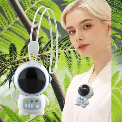 Міні-вентилятор безлопатевий на шию USB Блакитний