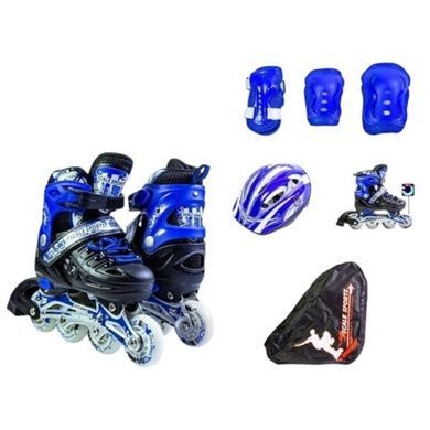 Ролики дитячі розсувні з повним комплектом захисту 34-37 Scale Sports Blue Сині