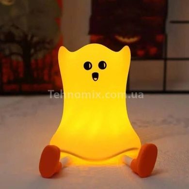 Нічник акумуляторний силіконовий Привид 12*11*11см USB 1200мАч Білий