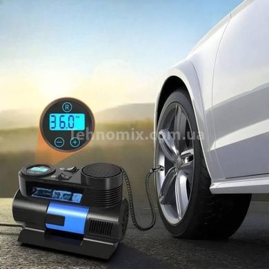 Автомобільний компресор з дисплеєм 12В air pump 25521-3 Чорний