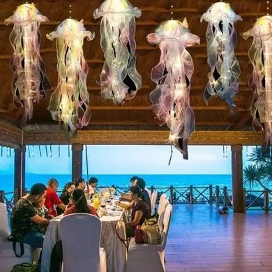 Декор светящийся Медуза на батарейках Jellyfish lamp AND HA-113 Розовая