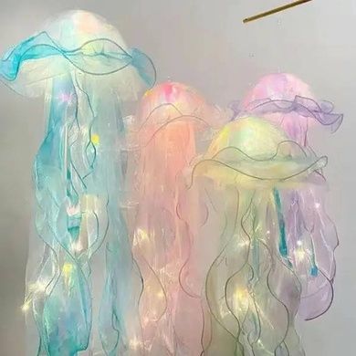 Декор светящийся Медуза на батарейках Jellyfish lamp AND HA-113 Розовая