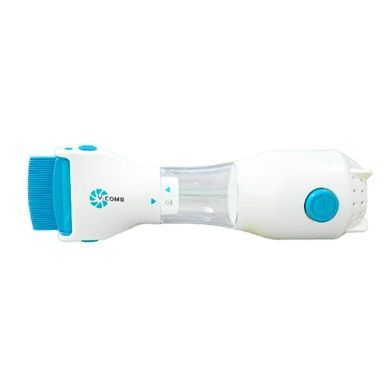 Расческа электрическая для удаления вшей и блох V-Comb Licetec бело-голубой