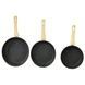 Набор сковородок c антипригарным покрытием 3шт с крышками Frying Pan Cookware Set RAF R80008 Черные