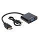Конвертер HDMI на VGA с audio кабелем Черный