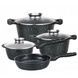 Набор посуды гранитный 7 предметов HIGHER+KITCHEN HK-315 Черный