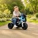 Мотоцикл детский K160 аккумуляторный на трёх колесах Чёрный с голубым