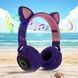 Беспроводные Bluetooth наушники с кошачьими ушками BT028 Фиолетовые