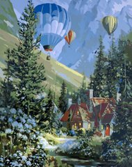 Картина по номерам VA-0469 "Воздушные шары в лесу" 40*50см
