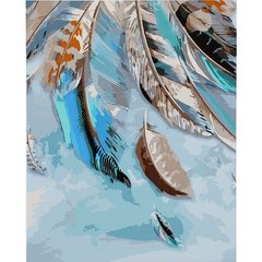 Картина по номерам Strateg ПРЕМИУМ Очаровательные перья с лаком размером 40х50 см (SY6900)