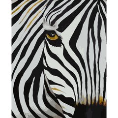 Картина по номерам Strateg ПРЕМИУМ Взгляд зебры с лаком размером 40х50 см SY6026